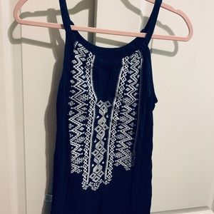 Navy Blue Halter Top Blouse Tank Top